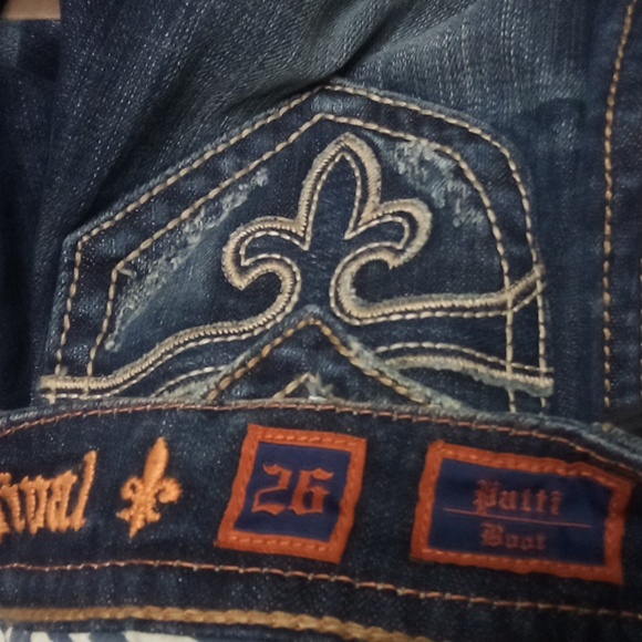 Rock Revival Women's 26 Bootcut Patti Dark Flap Pockets Distressed - Picture 8 of 13